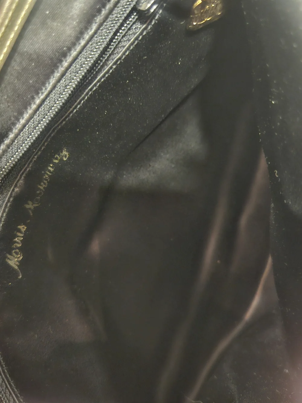 Rare 1950s Morris Moskowitz Evening Bag Black Fabric Clutch Mid Century Modern